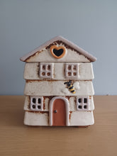 Load image into Gallery viewer, Village Pottery CREAM BEE HOUSE Wax Melt Tea Light Gift Ornament Decoration NEW