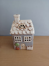 Load image into Gallery viewer, Village Pottery GREY GARDEN HOUSE Ceramic Tea Light Holder Gift