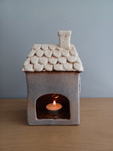 Load image into Gallery viewer, Village Pottery GREY GARDEN HOUSE Ceramic Tea Light Holder Gift