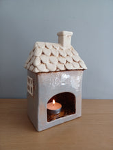 Load image into Gallery viewer, Village Pottery GREY GARDEN HOUSE Ceramic Tea Light Holder Gift