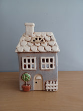 Load image into Gallery viewer, Village Pottery GREY GARDEN HOUSE Ceramic Tea Light Holder Gift