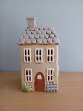 Load image into Gallery viewer, Village Pottery Tea Light House CREAM GARDEN HOUSE Gift New