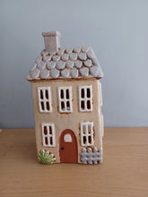 Load image into Gallery viewer, Village Pottery Tea Light House CREAM GARDEN HOUSE Gift New