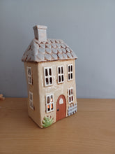 Load image into Gallery viewer, Village Pottery Tea Light House CREAM GARDEN HOUSE Gift New