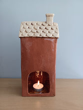 Load image into Gallery viewer, Village Pottery BROWN GARDEN HOUSE Large Ceramic Tea Light Holder Gift