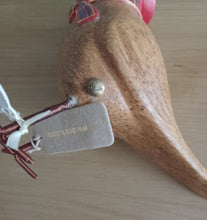 Load image into Gallery viewer, DCUK Garden Bird Red Tartan Hat and Scarf Named Hannah Gift Ornament 12cm Tall