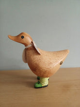 Load image into Gallery viewer, DCUK Wild Welly CATERPILLAR BOOTS Wooden Duck Named TED Collectible Gift Ornament 12cm NEW