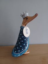 Load image into Gallery viewer, DCUK Blue King Duck Named HOLLY Handpainted Wooden Christmas Duck Ornament Gift 18cm NEW