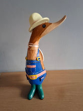 Load image into Gallery viewer, DCUK WOODEN DUCK GENTLEMAN GARDENER DUCKLING Named SCOTT