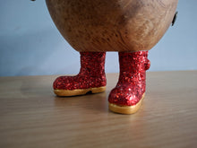 Load image into Gallery viewer, DCUK Wooden Disco Duck Red  Glitter Welly Boots Named PHILIP