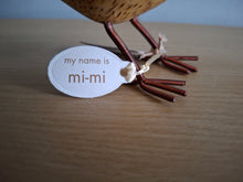 Load image into Gallery viewer, DCUK Wooden Garden Bird In Green Hat Named MIMI