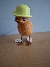 Load image into Gallery viewer, DCUK Wooden Garden Bird In Green Hat Named MIMI