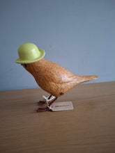 Load image into Gallery viewer, DCUK Wooden Garden Bird In Green Hat Named MIMI