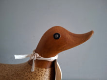 Load image into Gallery viewer, DCUK Wild Welly CATERPILLAR BOOTS Wooden Duck Named TOM Collectible Gift Ornament 12cm NEW