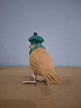 Load image into Gallery viewer, DCUK Garden Bird Green Tartan Hat and Scarf Named PHILIP Wooden Gift