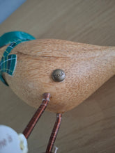 Load image into Gallery viewer, DCUK Garden Bird Green Tartan Hat and Scarf Named PHILIP Wooden Gift