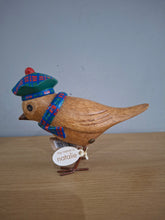 Load image into Gallery viewer, DCUK Wooden Garden Bird Blue and Red Tartan Hat and Scarf Named NATALIE