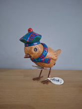 Load image into Gallery viewer, DCUK Wooden Garden Bird Blue and Red Tartan Hat and Scarf Named NATALIE
