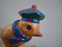 Load image into Gallery viewer, DCUK Wooden Garden Bird Blue and Red Tartan Hat and Scarf Named NATALIE