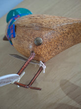 Load image into Gallery viewer, DCUK Wooden Garden Bird Blue and Red Tartan Hat and Scarf Named NATALIE