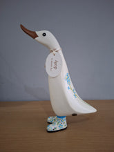 Load image into Gallery viewer, DCUK White Flower Duckling Gift Named DOTTY Forget me Not Floral Boots New