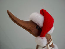 Load image into Gallery viewer, DCUK TRADITIONAL SANTA  DUCKLING Named GARY With Gift Bag Handpainted Wooden Christmas Duck Ornament Gift NEW