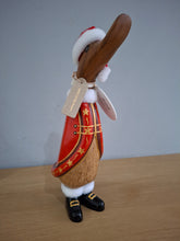 Load image into Gallery viewer, DCUK TRADITIONAL SANTA  DUCKLING Named GARY With Gift Bag Handpainted Wooden Christmas Duck Ornament Gift NEW