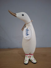 Load image into Gallery viewer, DCUK White Flower Duckling Gift Named JESSICA Carnation Floral Boots New