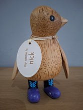 Load image into Gallery viewer, DCUK Wild Welly Penguin Gift Named NICK Purple Whale Wellies