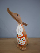 Load image into Gallery viewer, DCUK AUTUMN BAKER DUCK Named ANNE Pumpkin Apron Wooden Duckling Gift
