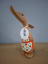 Load image into Gallery viewer, DCUK AUTUMN BAKER DUCK Named ANNE Pumpkin Apron Wooden Duckling Gift