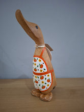 Load image into Gallery viewer, DCUK AUTUMN BAKER DUCK Named ANNE Pumpkin Apron Wooden Duckling Gift