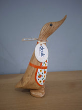Load image into Gallery viewer, DCUK AUTUMN BAKER DUCK Named ANNE Pumpkin Apron Wooden Duckling Gift