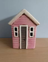 Load image into Gallery viewer, Village Pottery Pink Beach Hut Tea Light Holder Gift