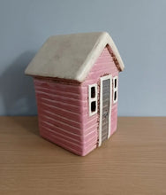 Load image into Gallery viewer, Village Pottery Pink Beach Hut Tea Light Holder Gift