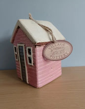 Load image into Gallery viewer, Village Pottery Pink Beach Hut Tea Light Holder Gift