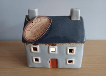 Load image into Gallery viewer, Village Pottery Grey CROFT HOUSE Tea Light Holder Ceramic Gift 12cm NEW