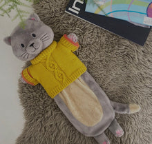 Load image into Gallery viewer, House of Disaster Cat in Jumper Hot Water Bottle Luxury Cosy Gift NEW