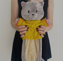 Load image into Gallery viewer, House of Disaster Cat in Jumper Hot Water Bottle Luxury Cosy Gift NEW
