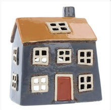 Load image into Gallery viewer, Village Pottery Tea Light House Ochre Grey Ceramic Gift
