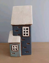 Load image into Gallery viewer, Village Pottery Navy Grey Porch HouseTea Light Holder Ceramic Gift