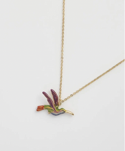 Load image into Gallery viewer, NECKLACE Fable England Enamel HUMMINGBIRD Pendant Necklace Jewellery