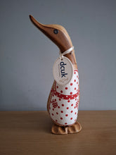 Load image into Gallery viewer, DCUK BAKER DUCKLING Red Heart Apron Wooden Duck Named HOLLY Hand Painted Gift 18cm