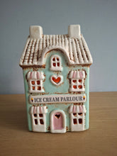 Load image into Gallery viewer, Village Pottery Aqua Ice Cream Parlour Tea Light House