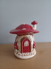 Load image into Gallery viewer, Village Pottery Red Toadstool Mushroom House Tea Light Holder Gift Ornament Decoration NEW
