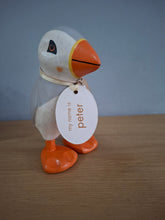 Load image into Gallery viewer, DCUK Puffings Baby Wooden Puffin Bird Named PETER Coastal Ornament