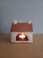 Load image into Gallery viewer, Village Pottery Cream CROFT HOUSE Tea Light Holder Ceramic Gift 12cm NEW