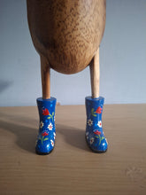 Load image into Gallery viewer, DCUK Wooden Duck Named Maddison Blue Floral Boots 35cm Free Gift Box