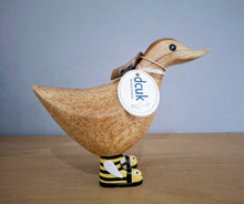 Load image into Gallery viewer, DCUK Wild Welly BEE BOOTS Wooden Duck Named ANNE Collectible Gift Ornament NEW