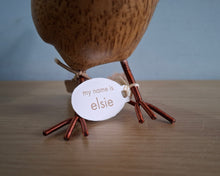 Load image into Gallery viewer, DCUK Wooden Garden Bird In Turquoise Hat Named ELSIE